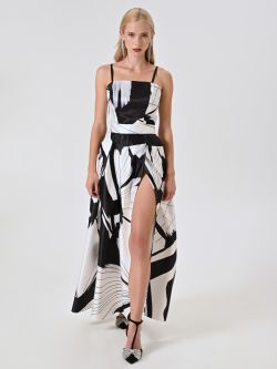 Maxi Gonna stampa Black & White in_i7