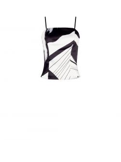 Bustier-Top mit Muster in Schwarz und Weiß det_4