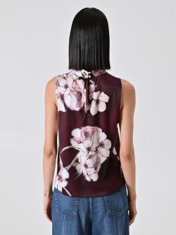 Top Bordeaux con Stampa Floreale det_3