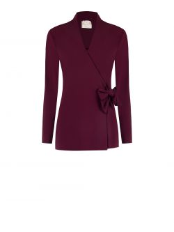 Burgundy Cady Jacket with Bow det_4