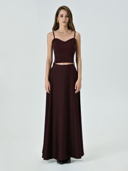 Top Bustier Bordeaux in Raso det_1