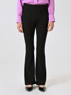 Ausgestellte Hose in Schwarz det_2