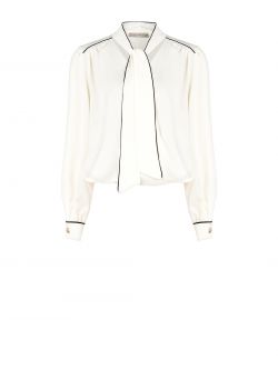 White Blouse with Black Piping det_4