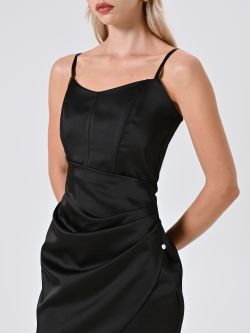 Etuikleid in Schwarz aus Satin in_i5