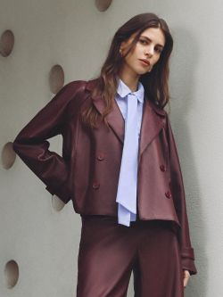Zweireihige Kunstlederjacke in Bordeaux sp_e1