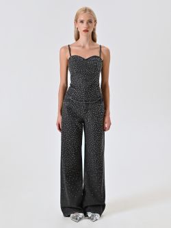 Top Grigio con Strass det_1