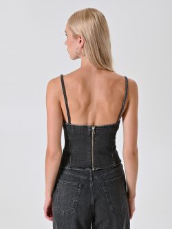 Top Grigio con Strass det_3