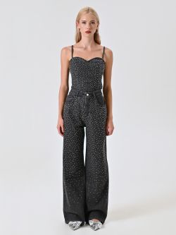 Grey Rhinestone Jeans det_1