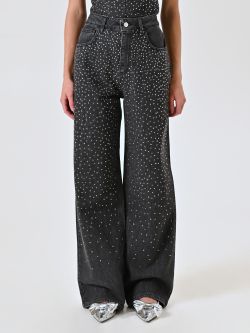 Grey Rhinestone Jeans det_2