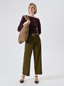 Pantalon vert en polyviscose sp_e1