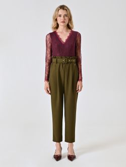 Karottenhose in Militärgrün det_1