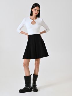 Zweifarbiges Kleid mit Tellerrock in_i7
