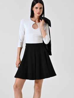 Zweifarbiges Kleid mit Tellerrock sp_e1
