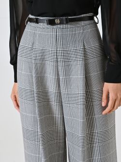 Weite Hose mit Hahnentrittmuster in_i5