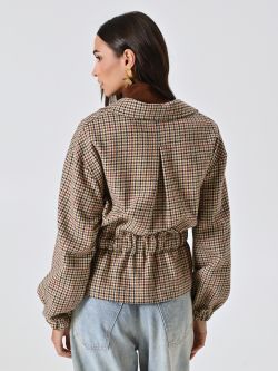 Cappotto Corto Pied-de-Poule Multicolor det_3