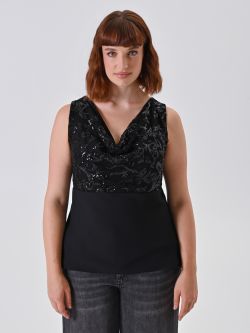 Curvy Black Sequinned Top 2 Rinascimento Curvy Black Sequinned Top det_2