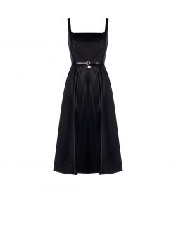 Flared Faux Leather Dress det_4