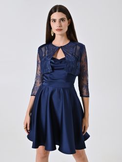 Blue Satin Shrug in_i7
