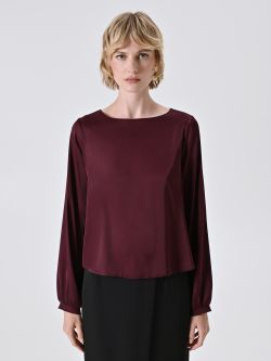 Blusa in Raso Bordeaux det_2