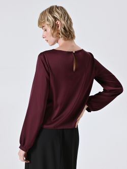 Blusa in Raso Bordeaux det_3