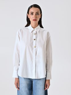 Oversized White Shirt with Jewel Buttons det_2