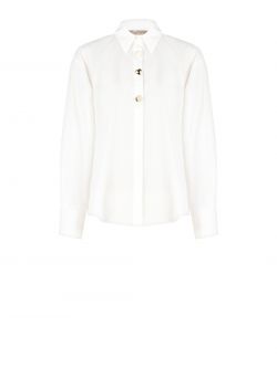 Oversized White Shirt with Jewel Buttons det_4