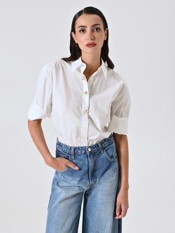 Oversized White Shirt with Jewel Buttons sp_e1
