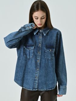 Jeanshemd in mittelblauer Waschung in_i7
