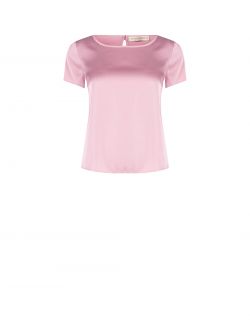 Blusa de manga corta en satén malva det_4