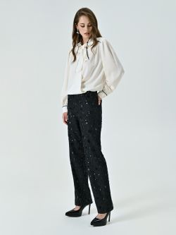Denim Trousers Embellished with Sequins in_i7