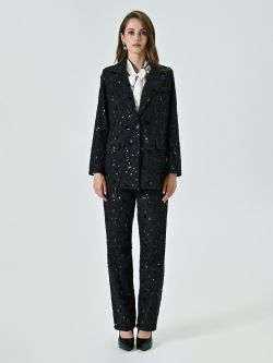 Denim Jacket Embellished with Sequins det_1
