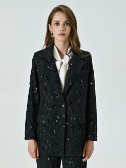 Denim Jacket Embellished with Sequins det_2