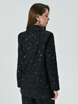 Denim Jacket Embellished with Sequins det_3
