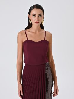 Burgundy Technical Fabric Top sp_e1