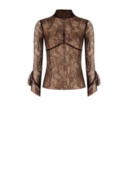 Pull en dentelle marron det_4