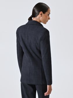 Jacke in Blau aus geflammtem Punto Milano 3 Rinascimento Jacke in Blau aus geflammtem Punto Milano det_3