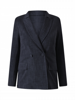 Jacke in Blau aus geflammtem Punto Milano 6 Rinascimento Jacke in Blau aus geflammtem Punto Milano det_4