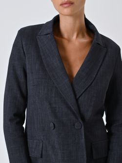 Jacke in Blau aus geflammtem Punto Milano 4 Rinascimento Jacke in Blau aus geflammtem Punto Milano in_i5