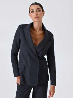 Jacke in Blau aus geflammtem Punto Milano 5 Rinascimento Jacke in Blau aus geflammtem Punto Milano in_i7