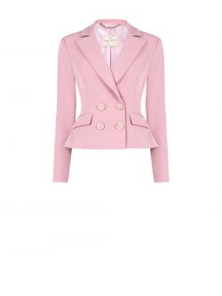 Mauve Pink Double-breasted Jacket in Technical Fabric det_4