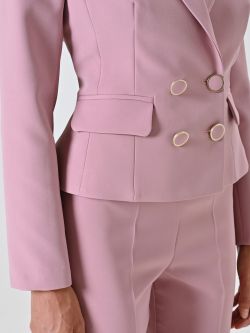 Mauve Pink Double-breasted Jacket in Technical Fabric in_i5