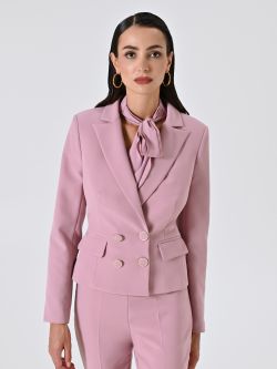 Mauve Pink Double-breasted Jacket in Technical Fabric sp_e1