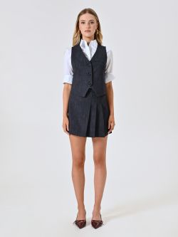 Gilet in Punto Milano Fiammato effetto Denim det_1
