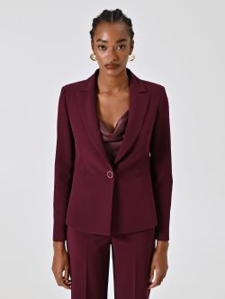 Chaqueta de botonadura sencilla en tejido técnico burdeos det_2