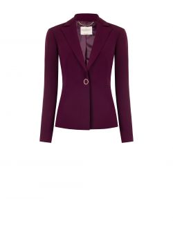 Chaqueta de botonadura sencilla en tejido técnico burdeos det_4