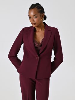 Chaqueta de botonadura sencilla en tejido técnico burdeos in_i7