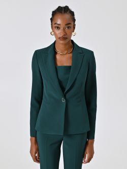 Chaqueta de botonadura sencilla en tejido técnico verde det_2