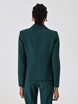 Chaqueta de botonadura sencilla en tejido técnico verde det_3