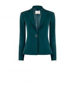 Chaqueta de botonadura sencilla en tejido técnico verde det_4