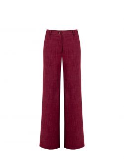 Pantaloni Bordeaux in Punto Milano Fiammato det_4